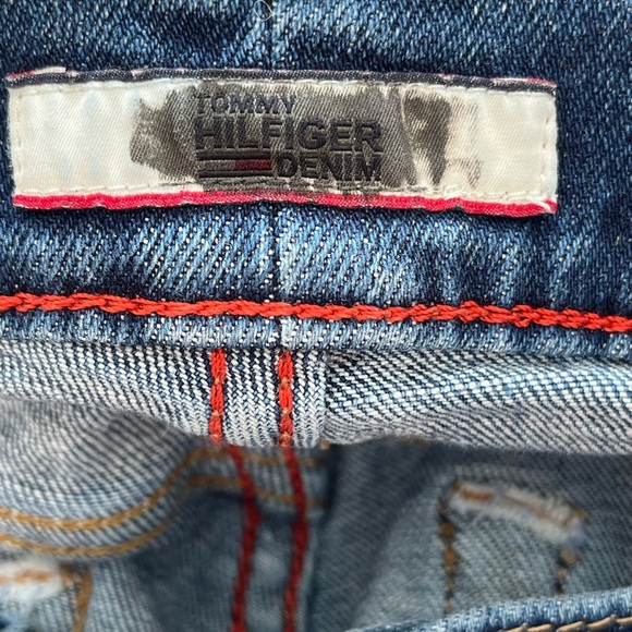 Tommy Hilfiger High Rise curve legging Denim Blue Jeans with Red TOMMY size 8 - Picture 4 of 5